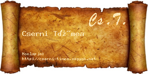 Cserni Tímea névjegykártya